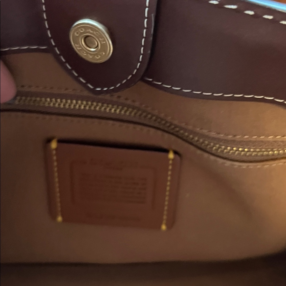 Coach Leatherware Cream and Brown women’s tote bag field canvas - Picture 8 of 10